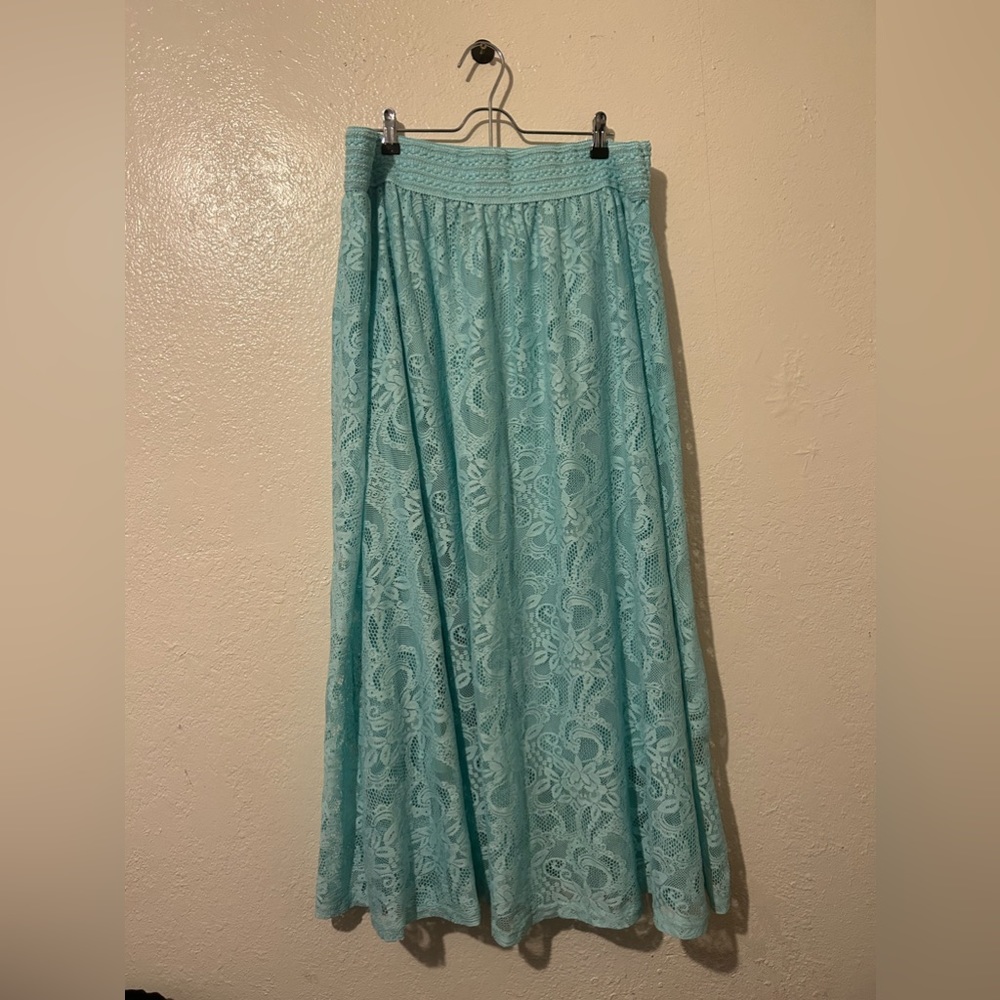Very pretty blue long lace skirt by Me 2 Magic